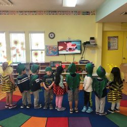 Preschoolers working on an art project at West Hills Preschool & Afterschool in West Hills, California